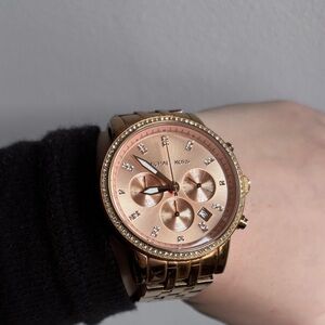 Michael Kors Ritz Rose Gold-Tone Watch with Crystal Accents - MK6343